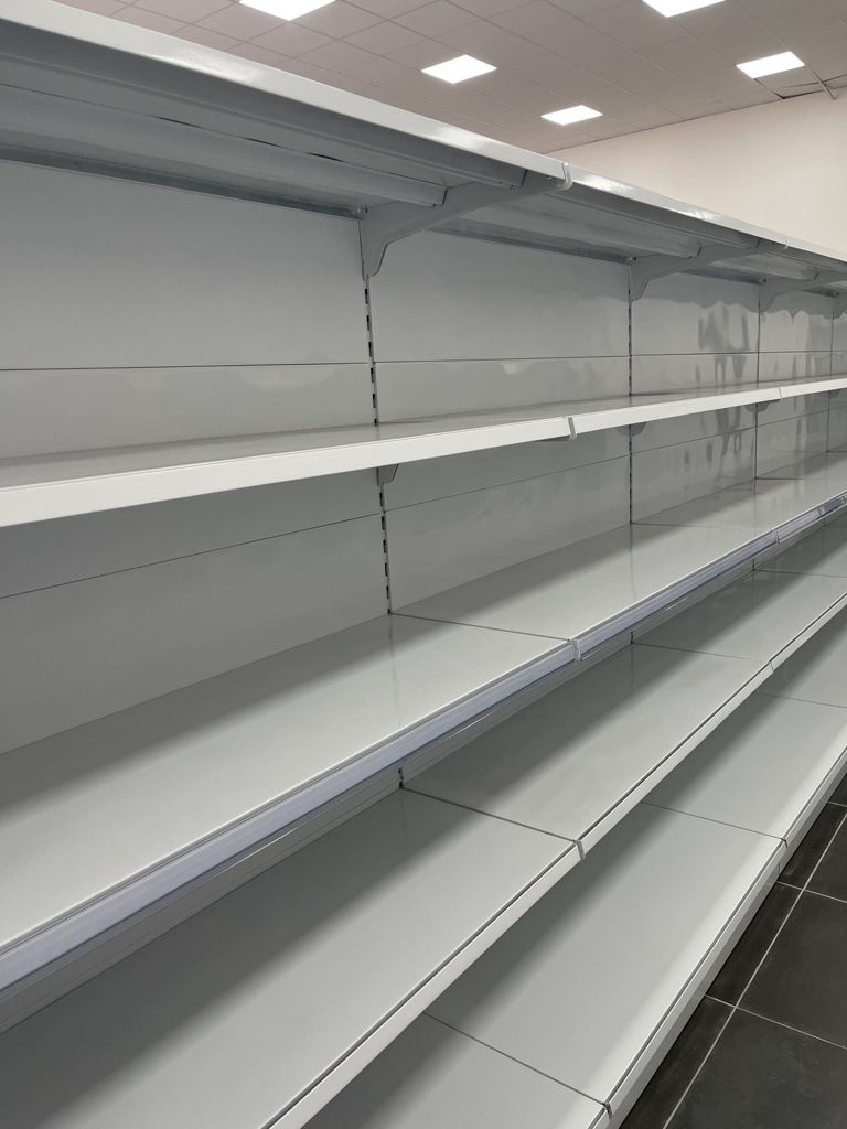 Scaffalatura bianca monofacciale 4 ripiani 120x50x200